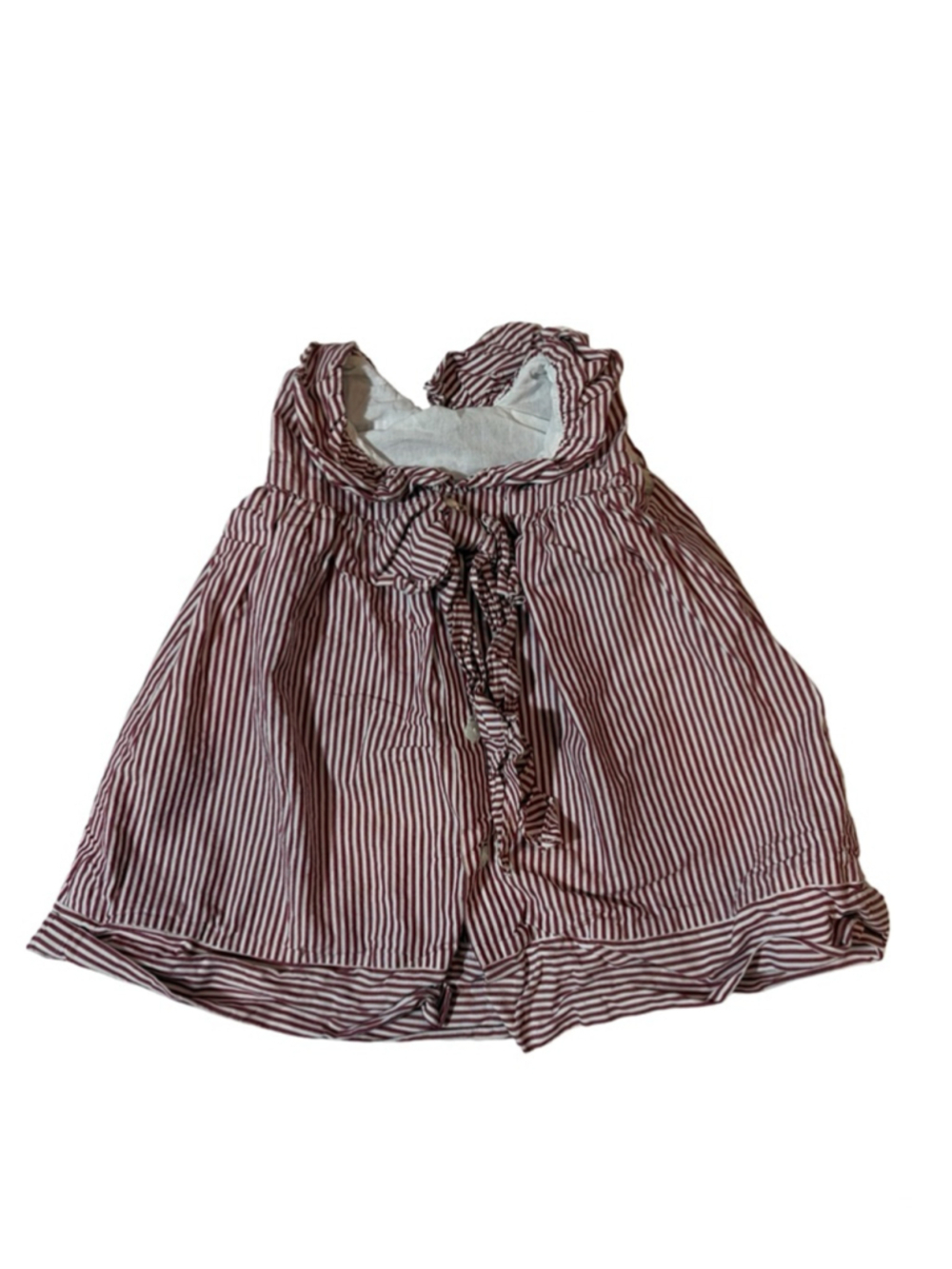 Edgehill Collection Striped Ruffle Dress Baby Girls 9M Burgundy Cottagecore